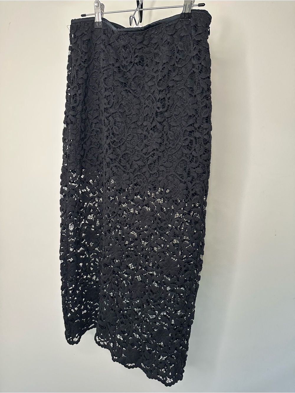 Women’s S | Future Collective Black Floral Lace Overlay Midi Skirt